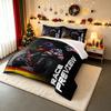 MotoGP Race Preview Ducati Number 89 Bedding Set, Racing Bike Leaning On Track with Purple Helmet Action