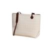YUYULA Leather Handbag, Women's Tote Bag, Large Capacity, Handheld and Shoulder Strap, Off-White, No Gift Box