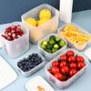 3 Packs Fresh-keeping Box Household Refrigerator Organizer Vegetable Fruit Storage Box Microwaved Heating Food Storage Portable Sealed Lunch Box
