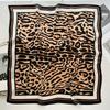 70cm Square Luxury Leopard Print Silk Scarf Ladies Headband Small Hair Scarves Band Female Handkerchief Bandana Foulard