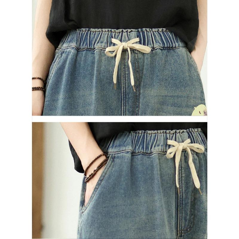 Dimanaf Pantaloni de vară pentru femei, talie înaltă, stil Harem, talie elastică, stil Plus Size 2025