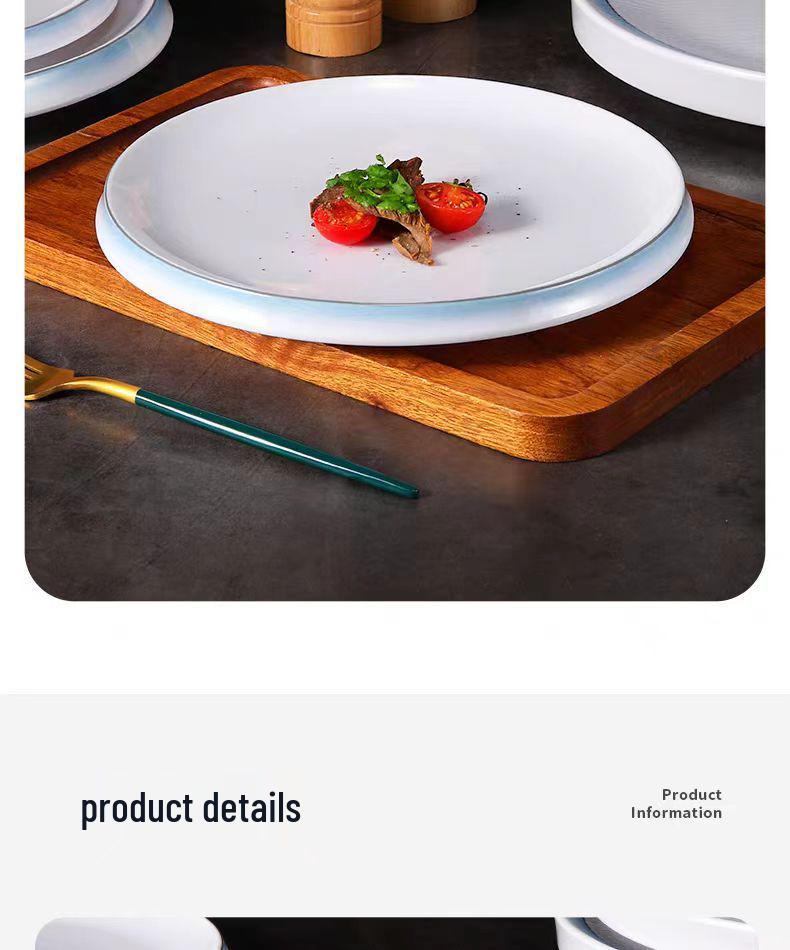Artistic Melamine Round Plate for Cold Dishes - Ideal for Restaurants & Hotels, Perfect for Western Food & Steak.