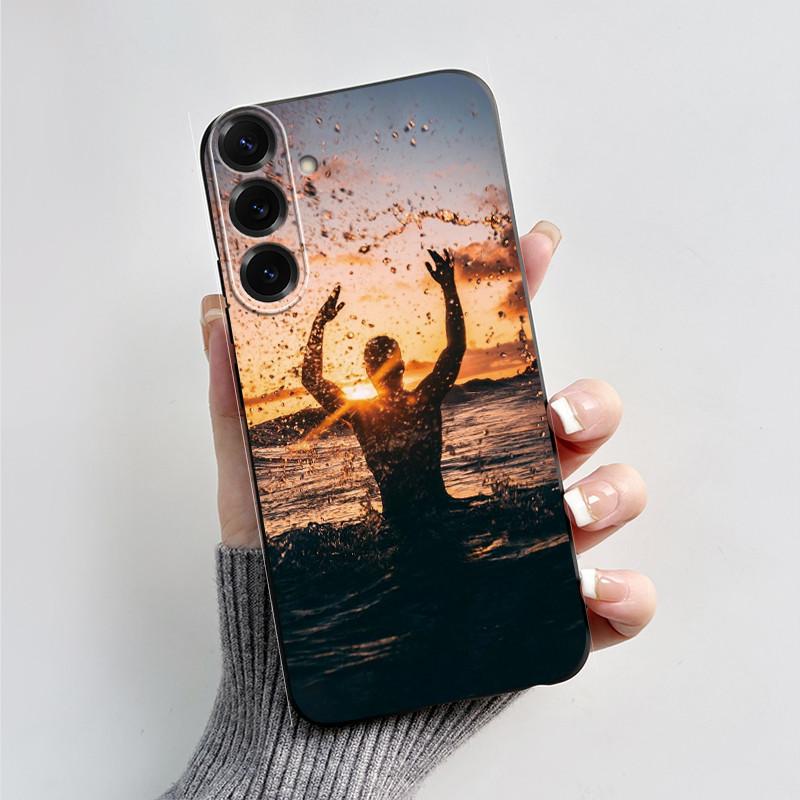 For Samsung Galaxy A26 A36 A56 5G Casing New Design 2024 Heart Printed Black Matte Soft Silicone Protective Cover Case