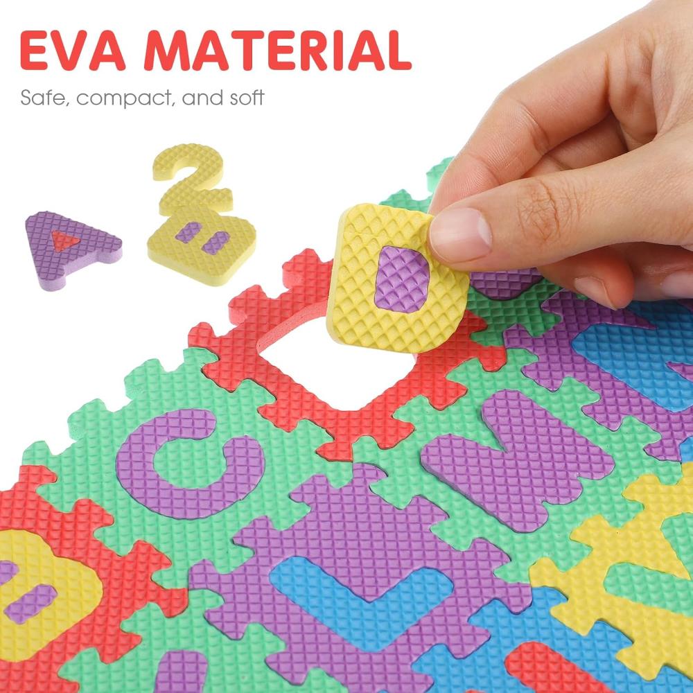36Pcs Mini Number Alphabet Alphabet Puzzle,Floor Mat for Baby, Foam Puzzle Play Table Mat,Alphabet Mat Play Mats for Toddlers