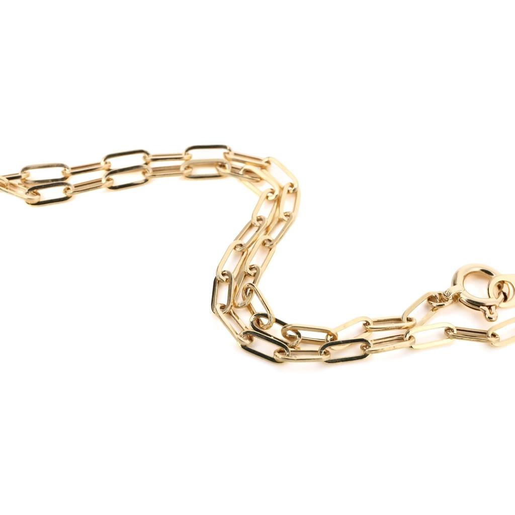 18K Gold Necklace with 50cm and Hollow Azuki Jewelry H-Clip Chain, Length, 1.9mm Width, Men's Women's Accessory, Chain,