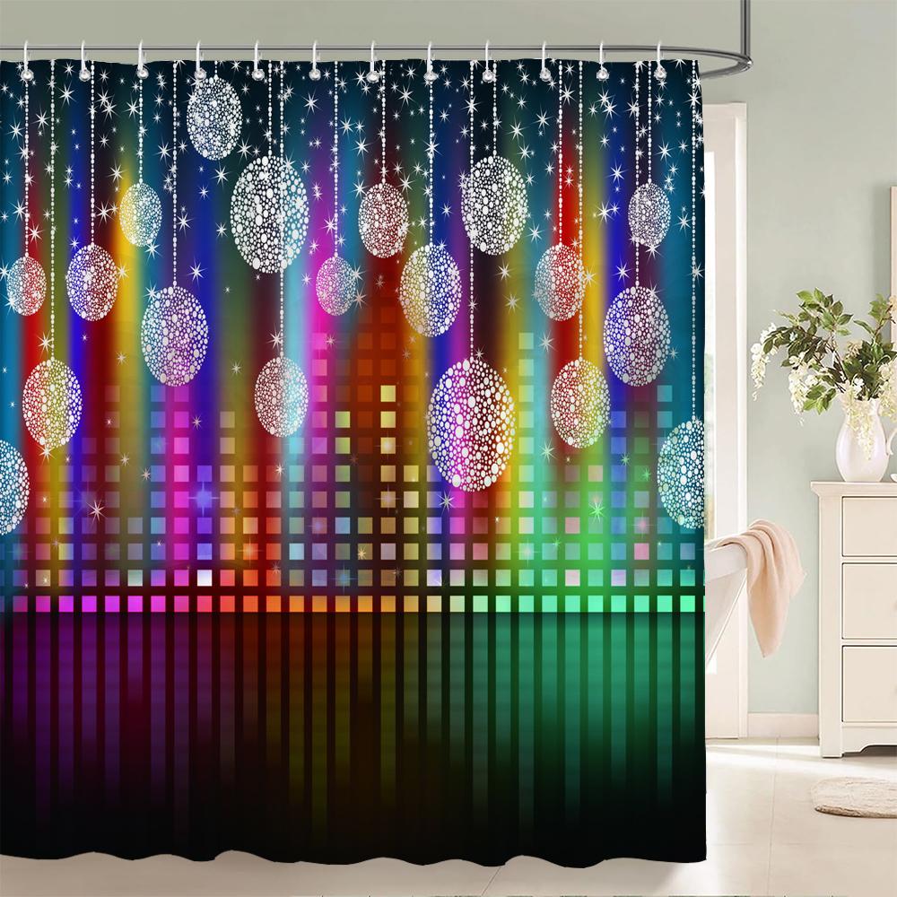 Home Shower Curtains For Bathroom Waterproof Fabric Black And Gold Shiny Pattern Bathroom Curtains Holiday Decorative Curtain W60H190(CM)-1 Pcs
