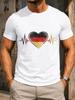 Gerunisexy Heartbeat Distressed FlAg Heart With Ecg Lines In Red Yellow Simple Patriotic Style Unisex All TShirt