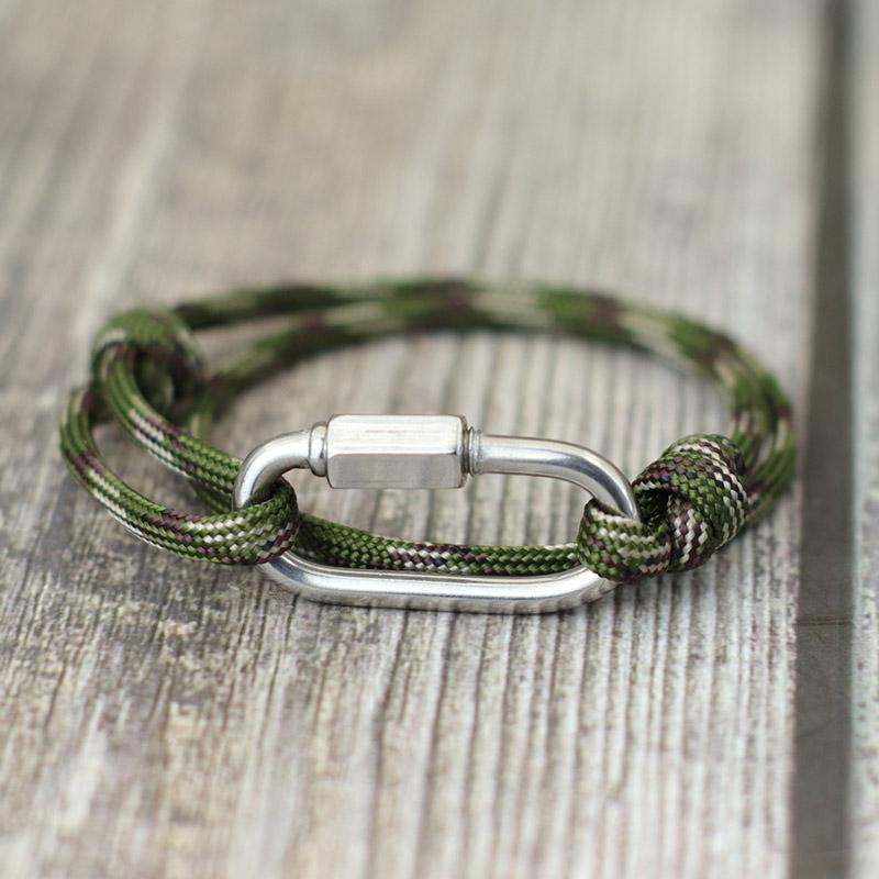 Pulsera de Paracord con Mosquetón Noter Para Hombres Aventura al Aire Libre Pulsera de Rescate de Emergencia Regalo Para Novio Pulsera Hiphop Rock