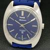 USED HMT HAND-WINDING INDIAN MENS BLUE COLOR DIAL WATCH A432125-2 R110-a432125