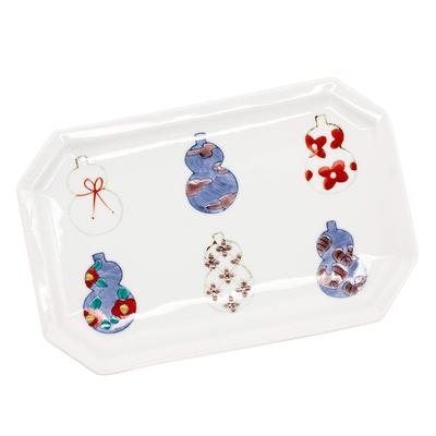 Imari-Porzellan Tokushichi-Ofen lang ca. 24 x 15 Kürbis gefertigt in Produktnummer 478434 Schale, cm, Design, Rot, Japan,
