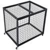 Rolling Sports Ball Storage Cart, Lockable Basketball Cage with Double Lids, Sport Equipment Holder Organizer for Indoor Outdoor, Steel Storage Rack