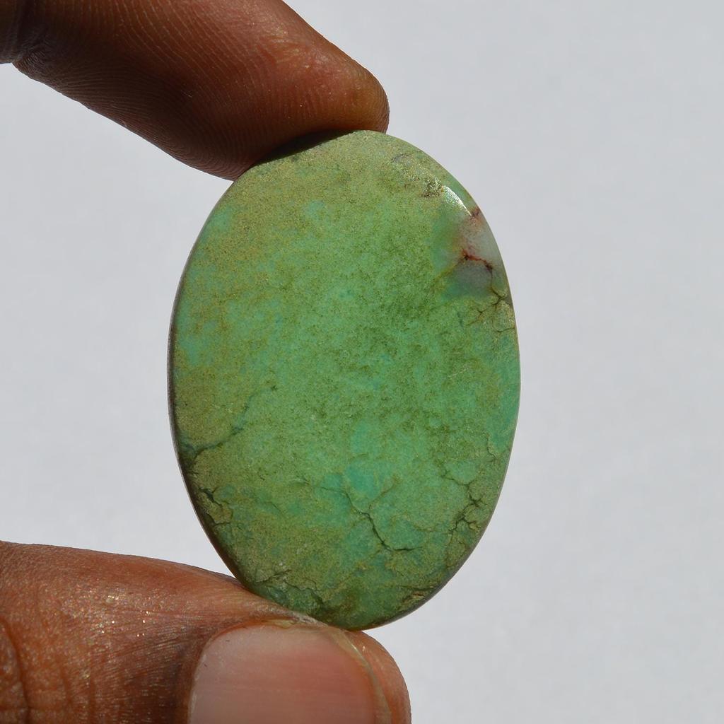 Natural Chrysoprase Gemstone Cabochon - Loose Semi Precious Stone 24 Carats Oval Shape 35x24 Mm, Jewelry Craft Supply
