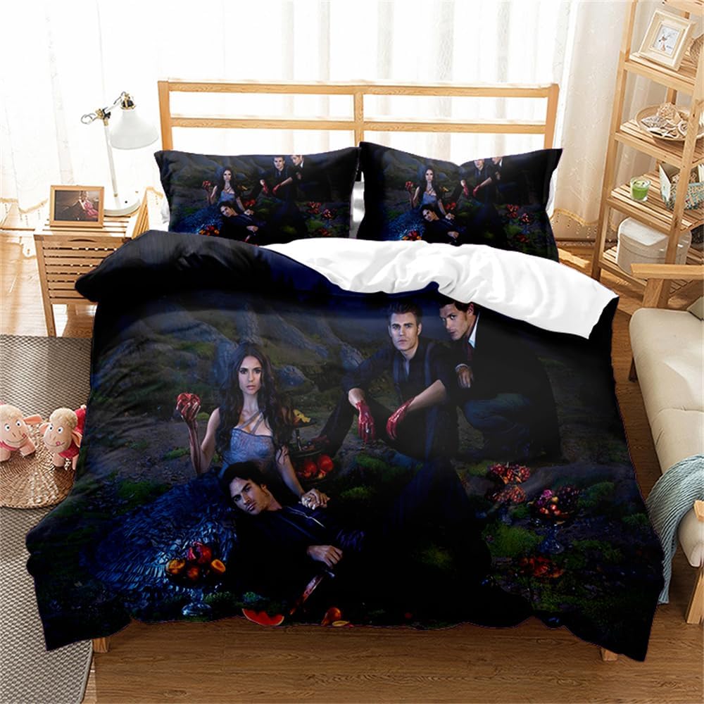 Horro Vampire Duvet Cover Set, 3D Exquisite Anime Cartoon Digital Print Bedding Set Comforter Bed Youth Home Decor Girls Gift