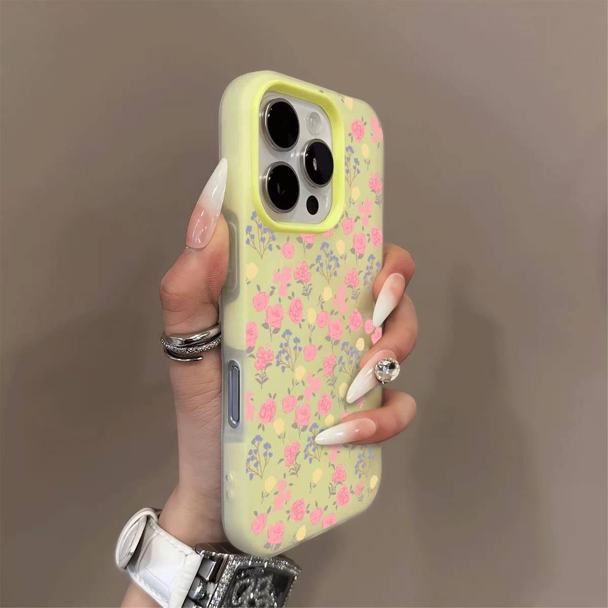 

Мягкий прозрачный чехол с цветочным узором для Apple 17/16/15/14/13/12 - Защита от царапин для женщин 16 Plus