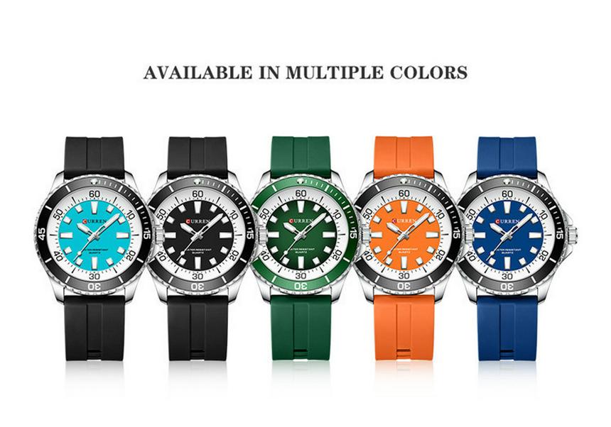 CURREN 8448 Unisex Outdoor-Uhr mit großem Zifferblatt & Gummiarmband