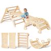 Montessori Climbing Set for Children, Stable Triangle, Wooden 5-in-1