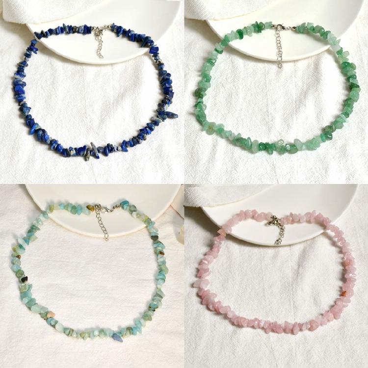 Natural Stones Necklace Gravel Necklaces Women Handmade Small Chokers Jewelry