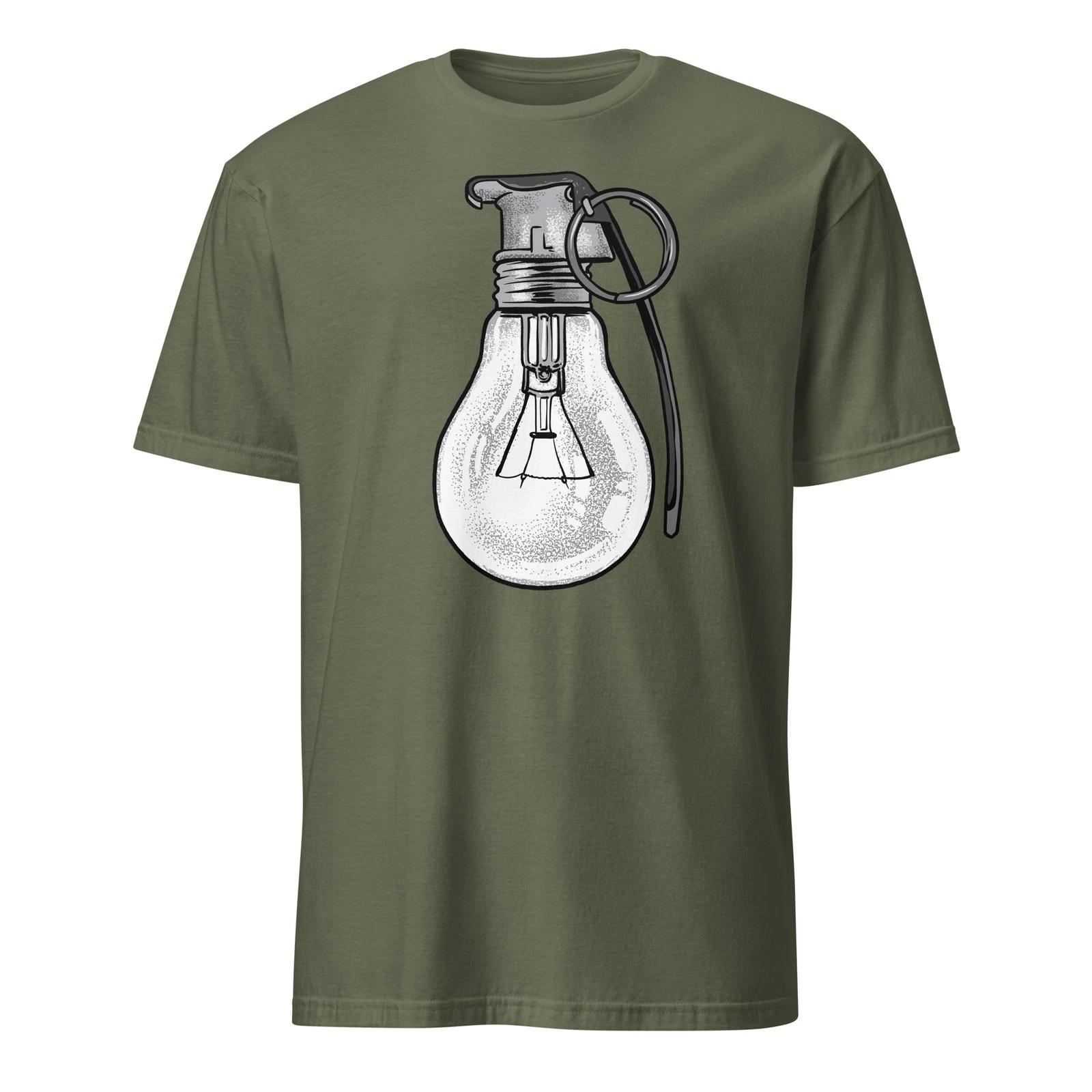 Grenade Shirt Lightbulb Grenade Powerful Ideas Electrician T-Shirt Size S-3XL M