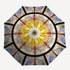 1pc Stained Glass Mandala Automatic Folding Umbrella, Lightweight Retractable Compact Travel Umbrella, 8-Rib Sturdy Frame, Fine Outdoor Umbrella135