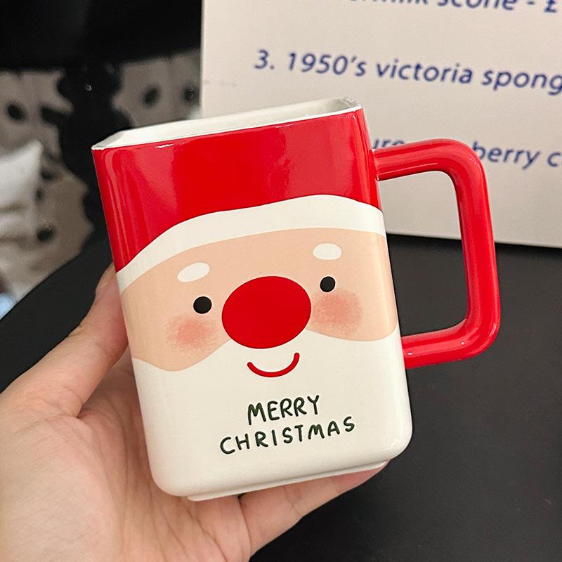 Santa Claus Ceramic Mug Cute Snowman Coffee Water Cup Creative Gift Drinking Water Cup
