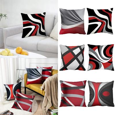 Abstract Red Series Geometric Pillow Cover Abstraction Cushion Sofa Sleeve Home Decoration Covers Geometric Abstract Cushion