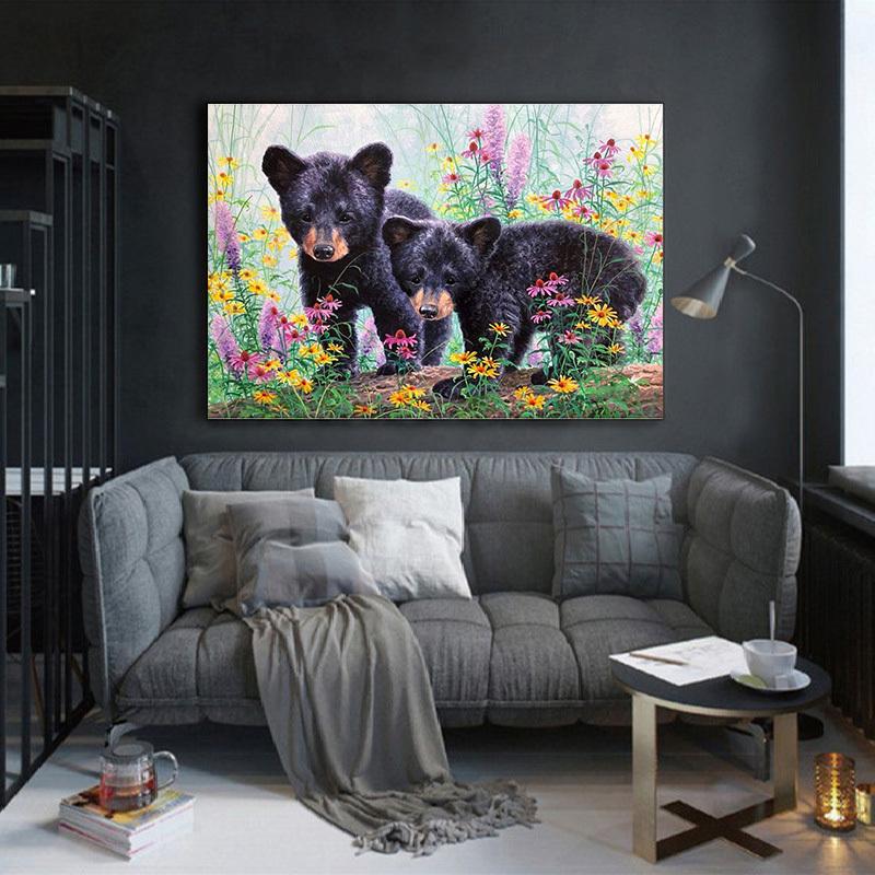 

5D Diy алмазная живопись Медведь в саду набор крестиков полная алмазная вышивка мозаика художественная картина стразы Декор подарок Full Round 30x40cm