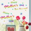 5pcs Mother's Day decorations Happy father Balloon Stickers Gold Black DIY ballons stickers Mother Birthday Party Decoration