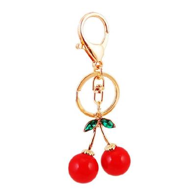 Kersentassen Hanger Dagelijks Gebruik Sleutelhanger voor Dames Fruitvorm Sleutelhanger Sieraden Decoratie voor Telefoons en Portemonnees