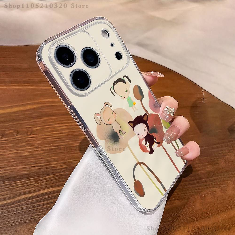 Cute Y-Yoshitomo N-Nara Phone Case For iPhone 17,16,15,14,13,12,11 Pro,Max,Plus,X,XS,XR,SE4,E Mini Transparent Soft Cover