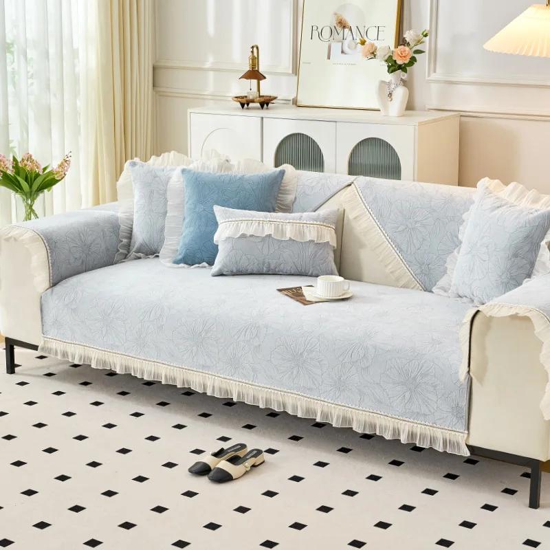 Chenille Textures Sofa Cover Universal Non-Slip Couch Cover Towel Sofa Protective Mats for Living Room Decoration Sofa Cushion