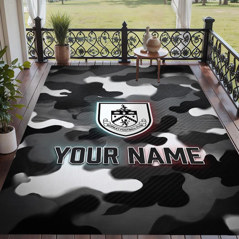 Custom Text Printed Rug Burnley Football Non Slip Floor Carpet For Home Room Decor