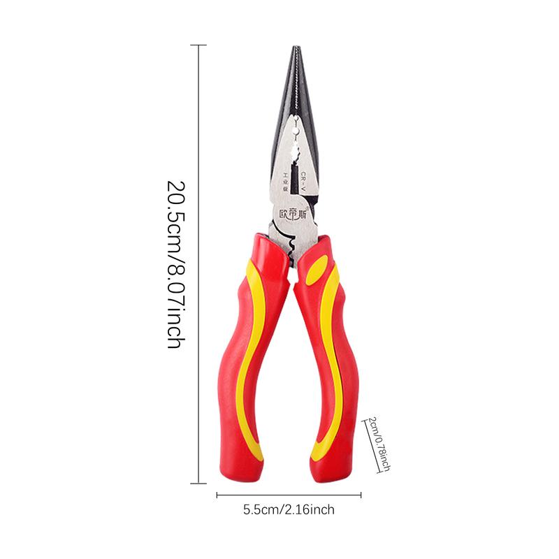 

Multifunctional Steel Pliers 6/8 Inches Needle Nose Long Nose Pliers Wire Cutter Clamping Stripping Manual Tools For Electrician