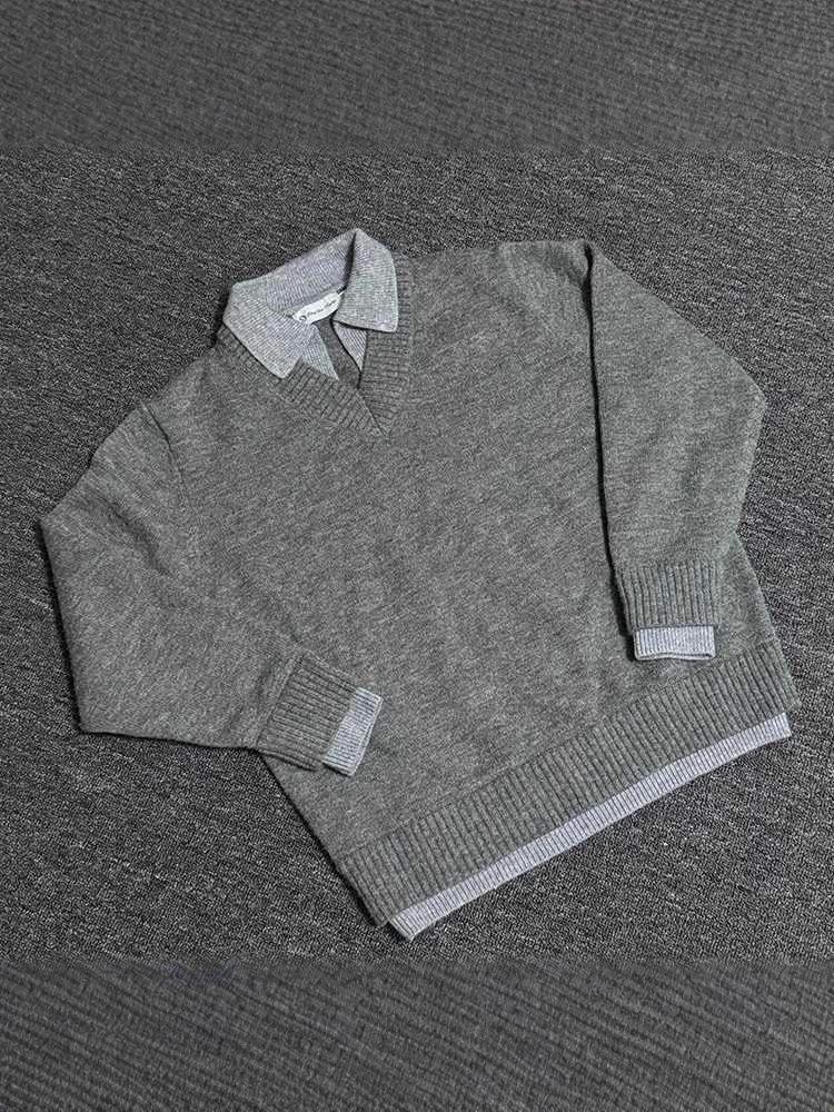 Women's American Retro V-Neck Sweater: Autumn/Winter Casual High-End Knitwear Cardigan Jacket