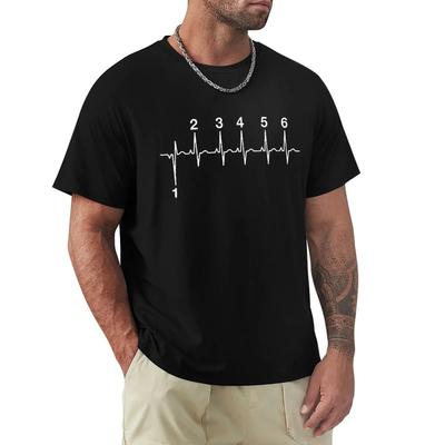 Motorcycle Gear Heartbeat T-Shirt Father's Day Present Funny Birthday Gift For Daddy Father Husband Men Crewneck Cotton T Shirt