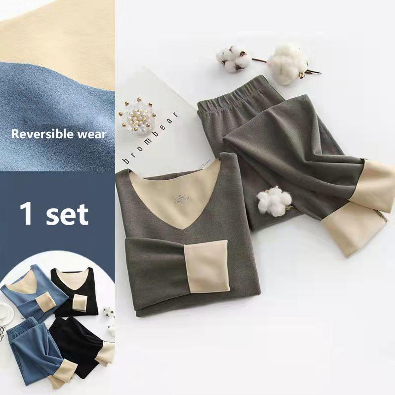 Fashion New Arrivals Double-Sided Fleece Seamless Thermal Underwear Set for Men and Women Lightweight Winter Tops and Bottoms