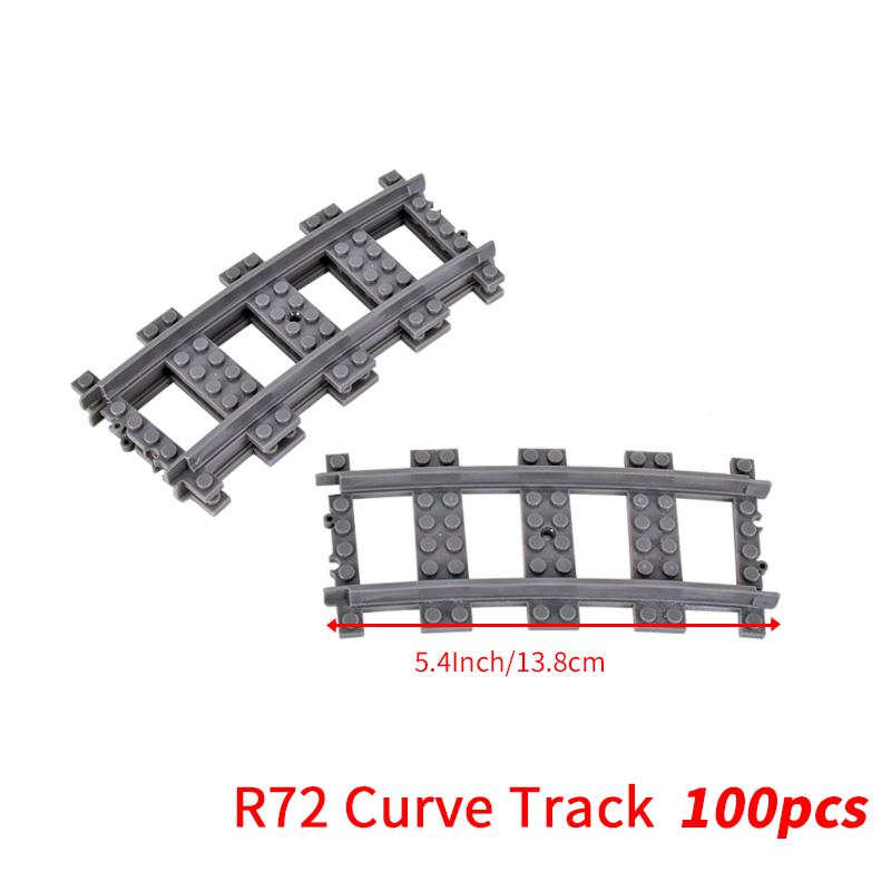 MOC City Bausteine Zug Flexible Konstruktionsteile Eisenbahn Kurvengleis Bausteine Modellzubehör Kompatibel mit 53401