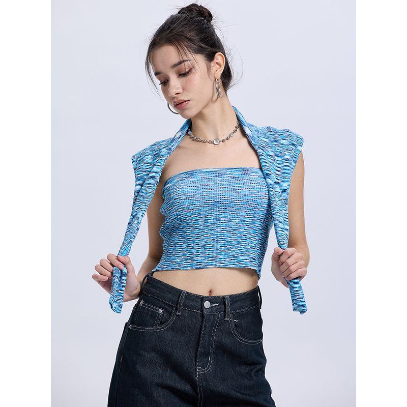 Za2025 Spring New Women Clothes Versitile Fashion Niche Design Wear More Irregular Pattern Knit Two Piece