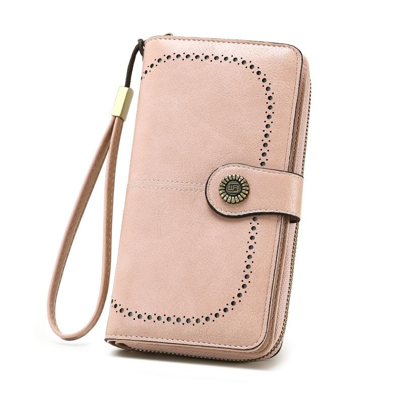 Oil Wax Leather Men's and Women's Wallets, Retro Wallets, Large Capacity, Long Change Bags, Multi-functional Cards