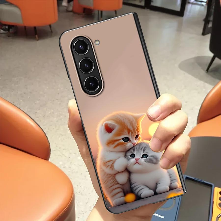 

Cute Cat Art Case for Samsung Galaxy Z Fold 7 6 5 4 3 ZFold4 ZFold7 ZFold3 ZFold6 ZFold5 Back Phone Cover Galaxy Z Fold5