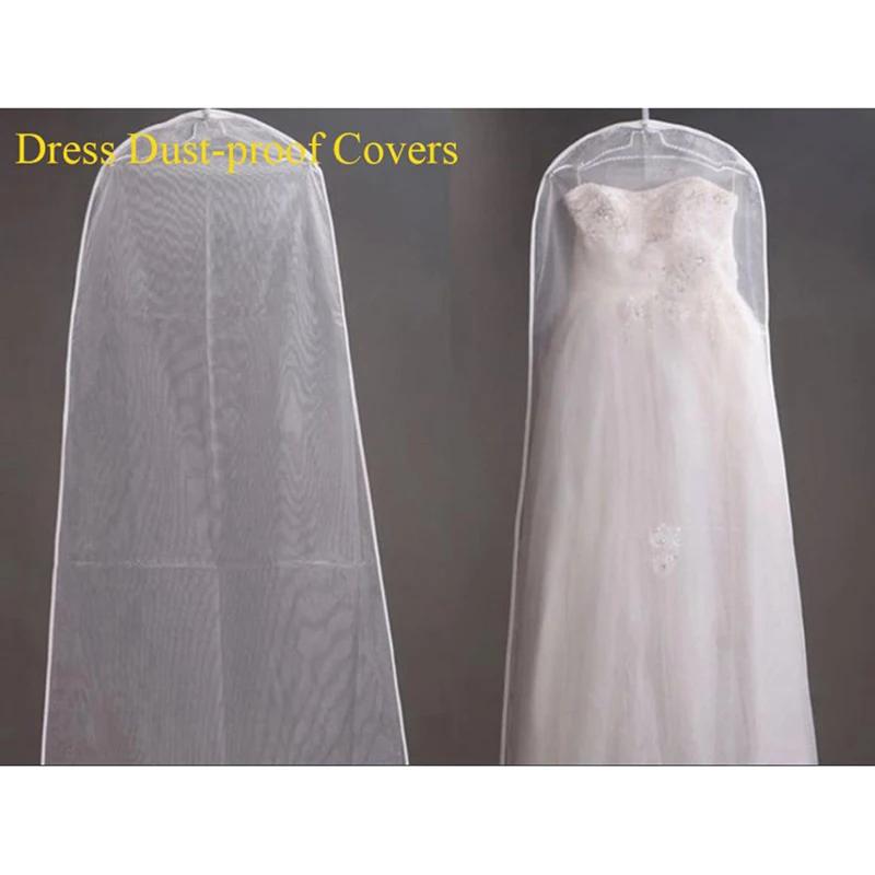 1PCS Long 160/180/200cm Transparent Soft Tulle Dust Cover For Home Clothes Wedding Dress Garment Bridal Gown Protector Mesh Yarn