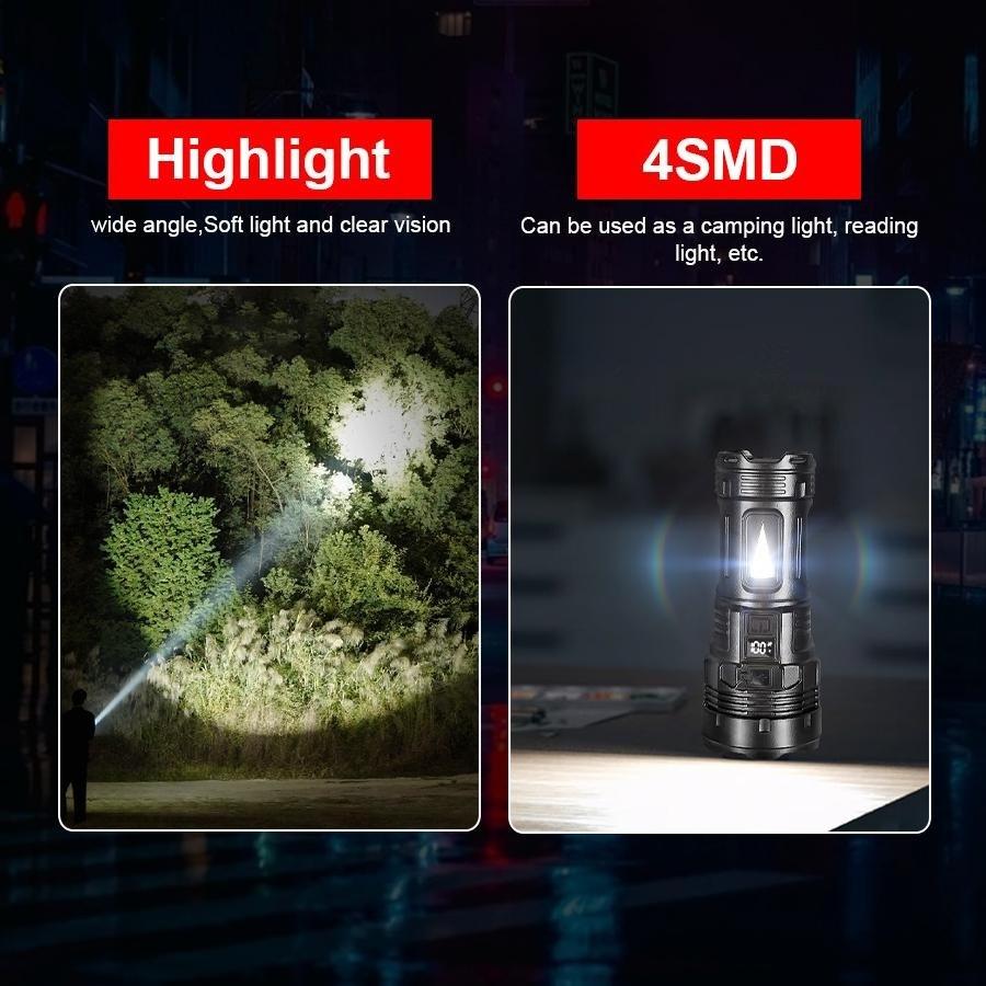 Super Bright 7*LED Flashlight High Light 4 Modes USB Rechageable Portable COB Hand Lamps Outdoor Camping Emergency Hand Lanterns