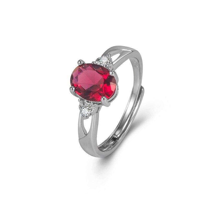 Bague en argent Sterling 925 avec pierres précieuses rubis rouge pour femmes, bijoux en argent 925, bijoux en pierres précieuses rubis, bagues féminines