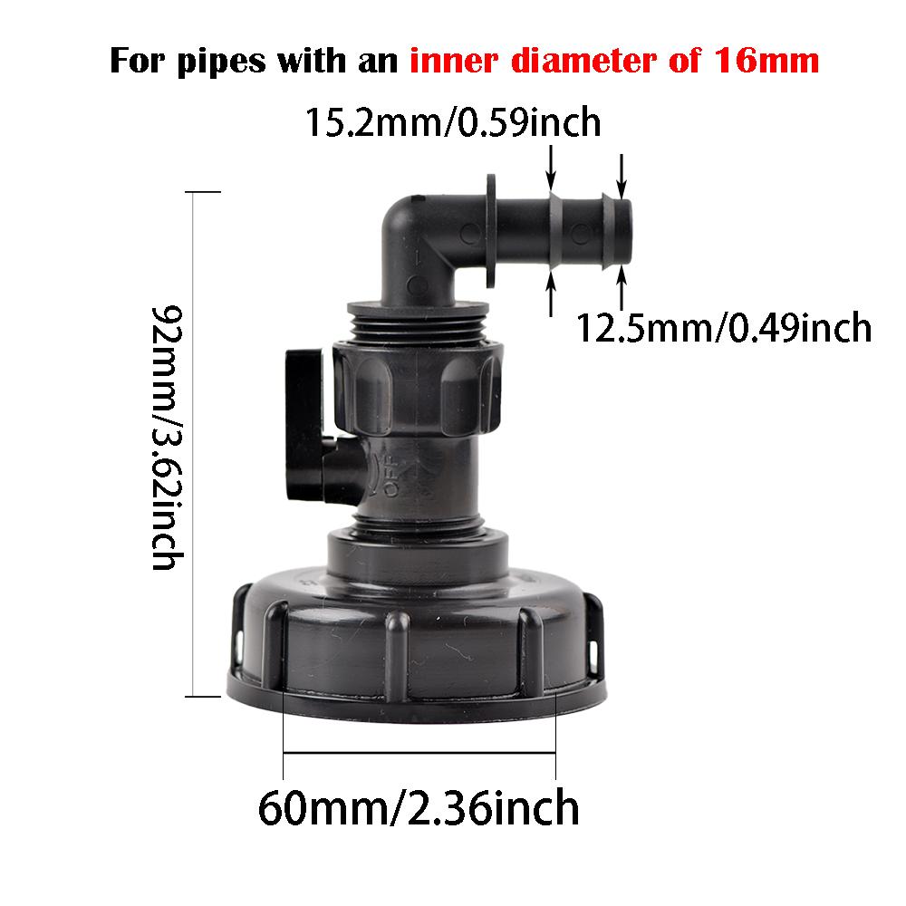 Adapter zbiornika IBC 1000L S60*6 Grubo gwintowany ze złączką do węża ogrodowego 16/20/25mm Złączka do węża Przyłącze rury irygacyjnej