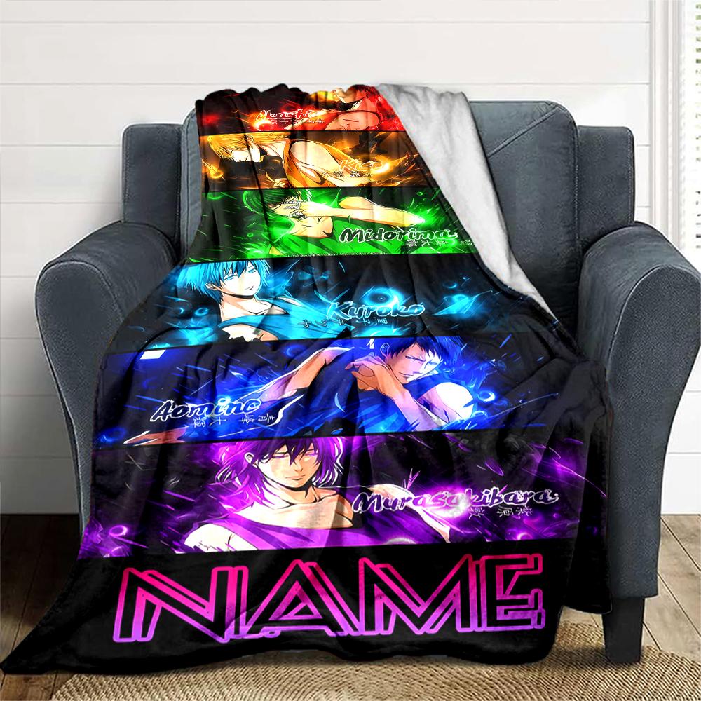 Customiz Name Personality Kuroko's Basketball Blanket Soft &Warm Sofa Office Bed Travel Lunch Break Blanket, Gift Suitable All Seasons