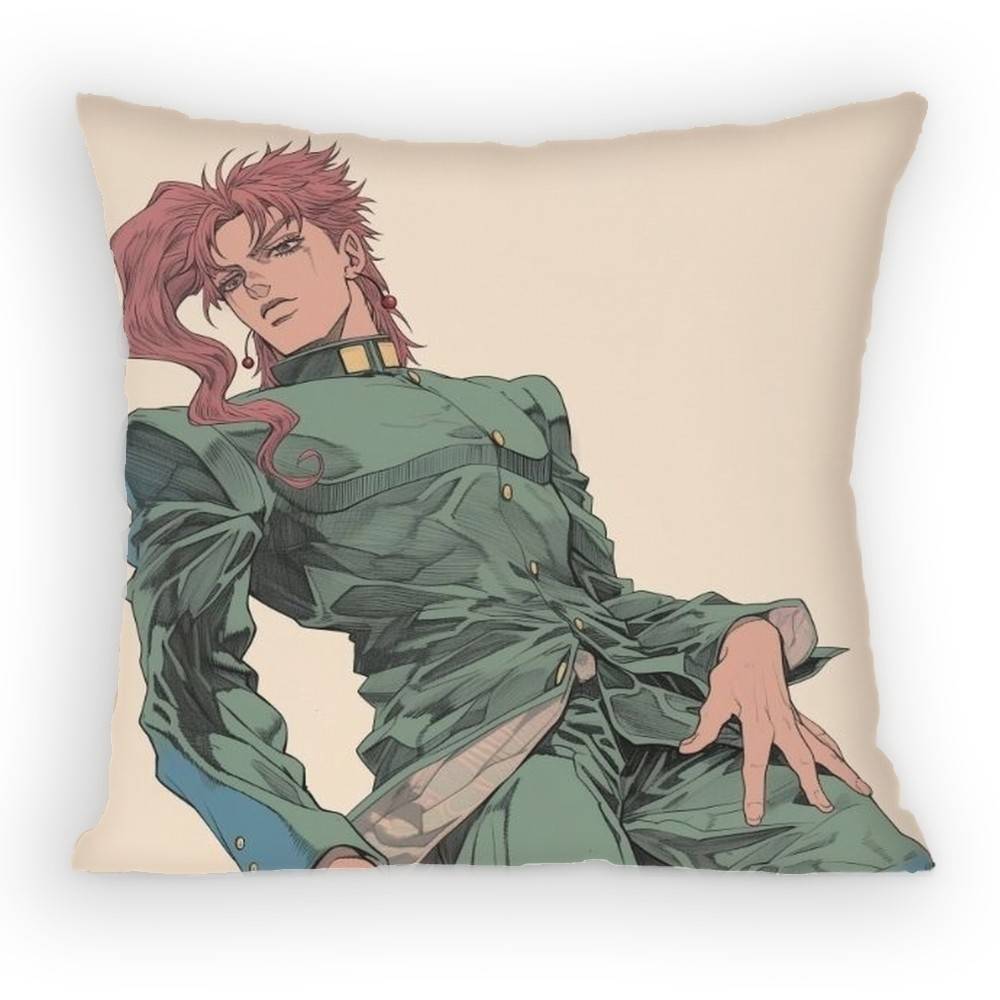 

Anime JoJo Kakyoin Noriaki Pillow Case Antidustmite Pillowcase Invisible zipper silky short plush Sofa cushion cover 30x30 cm