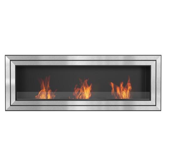Wall mounted Bioethanol fireplace JULIET 1800 TÜV with glazing
