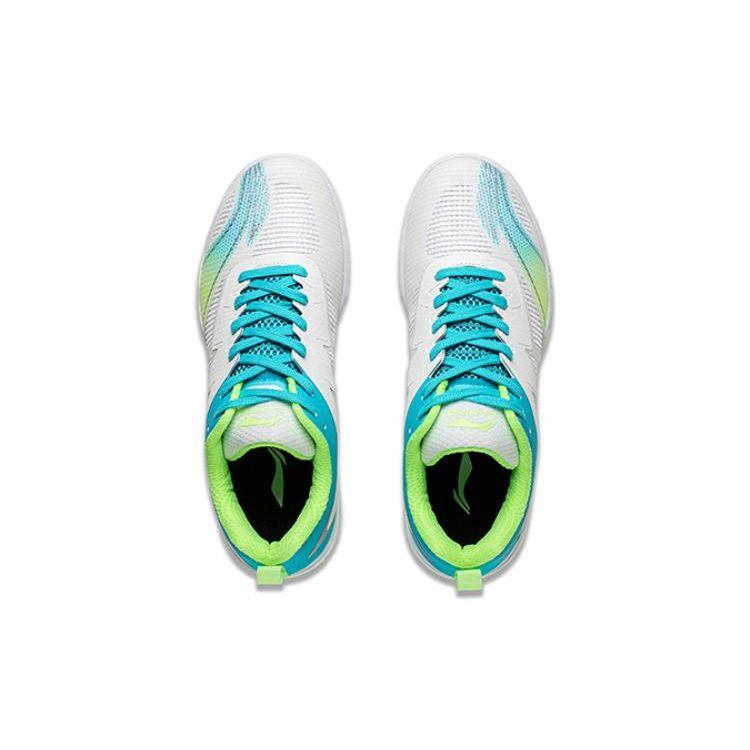Li Ning Qilin 2.0 კომფორტული მრავალმხრივი არაცურვადი გამძლე სუნთქვადი დაბალყელიანი სავარჯიშო ფეხსაცმელი უნისექსი კედები თეთრი ლურჯი APPR001-4