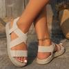 Women's Sandals Roman Style Platform Grass Bottom Sandals Large Size Hot Sale Beach Sandals