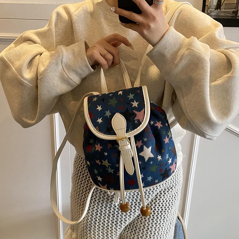 Bag 2025 new Korean version fashion printing casual commuting small schoolbag women's foreign style versatile travel backpack