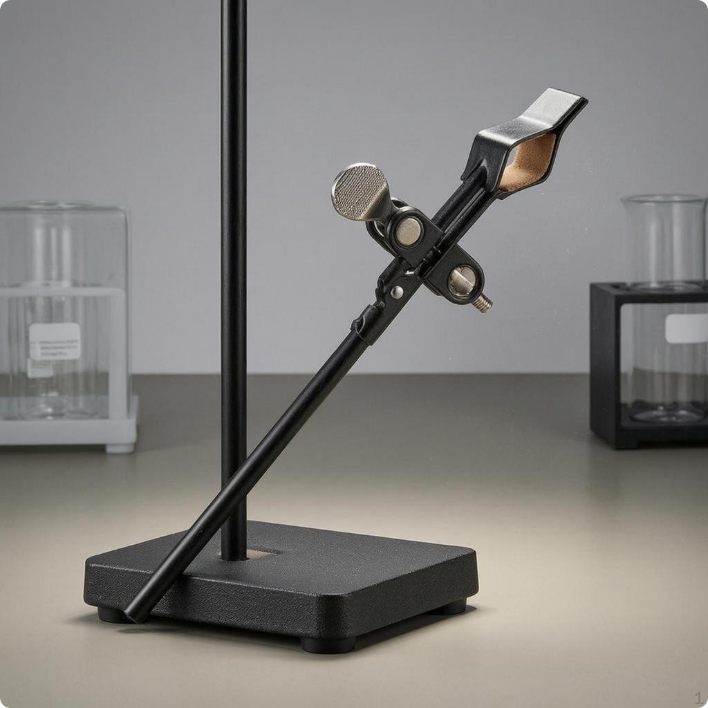 Retort Stand Clamp Iron Material Lab Sturdy and Experiment Support Loop Silver L